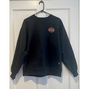 Vintage 90s Harley Davidson Black Crewneck Sweatshirt Biker Moto XL USA